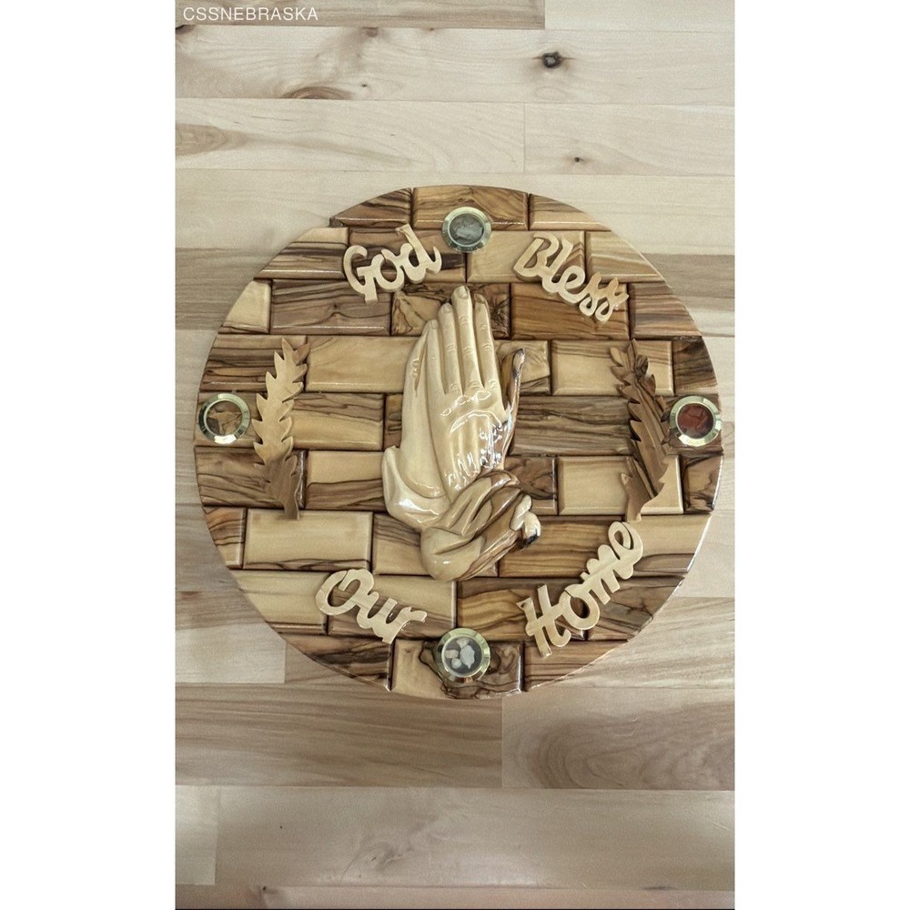 10" Wall Olive Tree Wall Decor "God Bless‎ Our House"